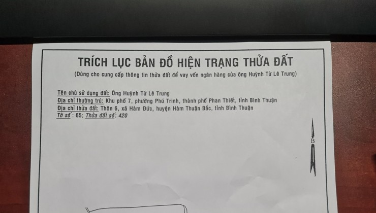 Chính chủ cần bán lô đất siêu phẩm 2 mặt tiền tại Hàm Đức