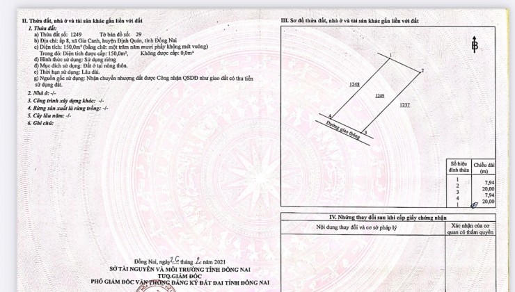 Đất Đẹp - Giá Tốt - Chính Chủ Cần Bán Lô Đất Vị Trí Đẹp Tại Xã Gia Canh, Định Quán, Đồng Nai