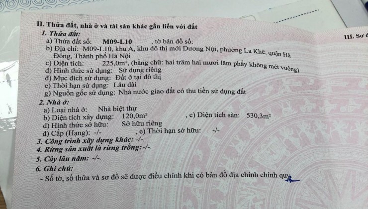 Chính chủ bán biệt thự An Khang- La Khê-Hà Đông căn siêu đẹp. Giá tốt