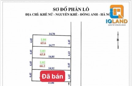 Chỉ hơn 2 tỷ ô tô đõ cửa 65M Khê Nữ-Nguyên Khê bao sang tên ngay