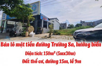 Chính chủ bán lô mặt tiền đường Trường Sa, hướng biển, diện tích 150m2