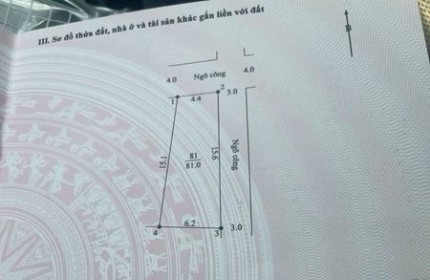 Cần Bán Đất 81m2, nhỉnh 2.x tỷ, giáp TL 419, Đại Yên, tk5, ô góc đường ô tô đánh võng vòng quanh đất.