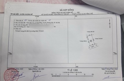 chính chủ bán nhanh mảnh đất đẹp xã hợp đồng, chương mỹ .
- diện tích 70m sổ đỏ full thổ cư
- gần trường cấp 1,2 Hợp Đồng
-Gần UBND xã Hợp Đồng