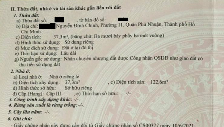 Chính chủ bán gấp căn nhà xây mới, khu vực trung tâm - Nguyễn Đình Chính, P.11, Phú Nhuận