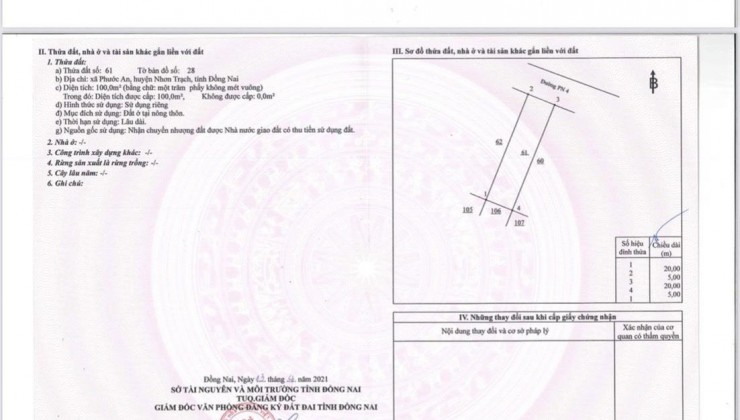 Saigonland cần bán 20 nền đất dự án Hud & XDHN Nhơn Trạch Đồng Nai giá tốt