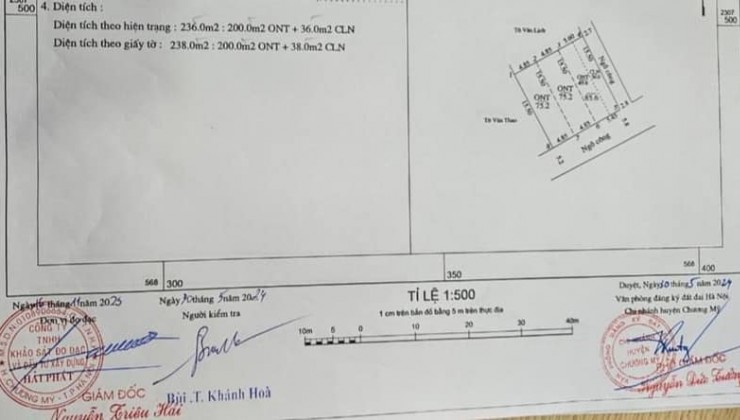 Cc gửi bán 75m2/1 lô, nhỉnh 1 tỷ/lô, Đại Yên Chương Mỹ, Đường ô tô tải thông, tránh nhau.
