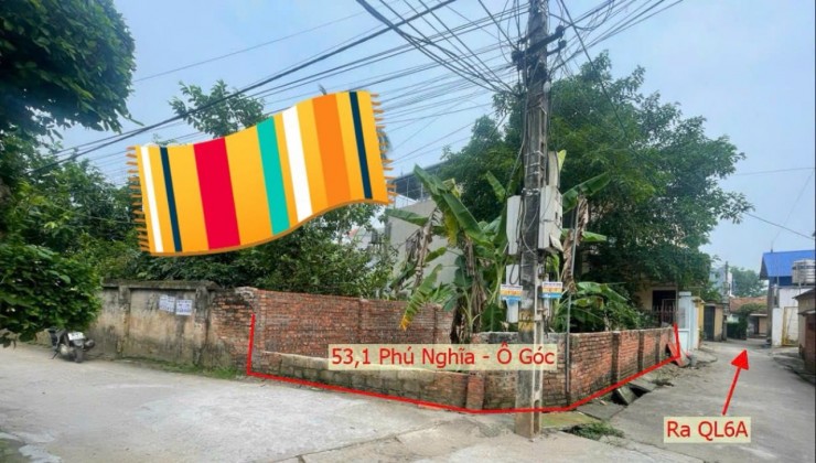 CC gửi bán lô 53.1m2 Phú Nghĩa, giá 1.x tỷ, lô góc, ô tô tránh