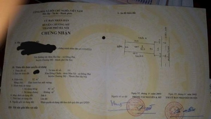 Chính chủ gửi bán lô đất 105m2 tại Phú Nghĩa - Chương Mỹ, Hà Nội, ô tô tránh, ngõ thông, kinh doanh