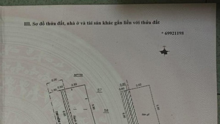 Bán nhà Bùi Thế Mỹ TB, 18m2, 2 Phòng ngủ, ngang 6m, Đường 3m giảm giá hơn 200tr