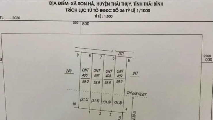 Hót hót hót Đất Thái Hà ( Sơn Hà) - Thái Thụy đang hót... Đất trục huyện mà giá 1050tr thôi ạ