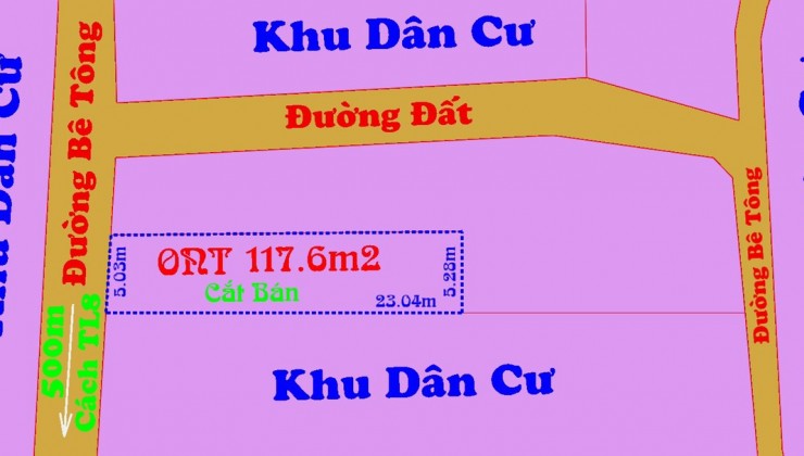 Cần bán lô Diên Phước, Diên Khánh diện tích 117,6m2 full thổ giá chỉ 650 triệu