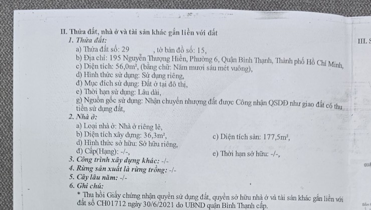 Gia đình tôi cấn Bán Nhà 195 Nguyễn Thượng Hiền , P6 , Q Bình Thạnh : 6 tầng :chỉ còn 10 ty8