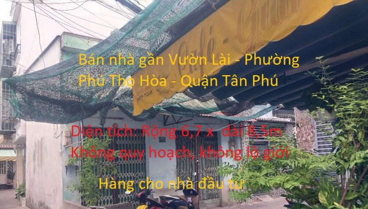 Bán nhà gần đường Vườn Lài - Phương Phú Thọ Hòa, Tân Phú, 6,7 x8.5, nhỉnh 3 tỷ 5