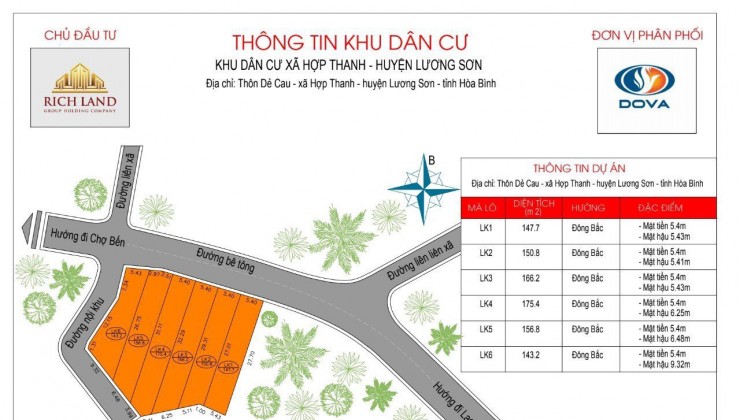 em Thảo bán lô đất cho CĐT tại Dẻ Cau, Lương Sơn, Hoà Bình, 160m, 519tr