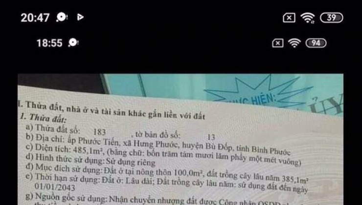 CHÍNH CHỦ CẦN BÁN GẤP ĐẤT KCN XÃ HƯNG PHƯỚC, BÙ ĐỐP, BÌNH PHƯỚC
.