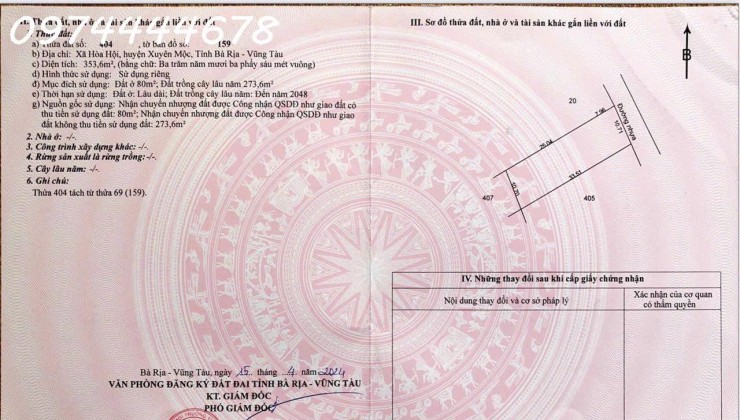 Đất ra biển Hồ Tràm 10 phút tại Xuyên Mộc, ngon bổ rẻ