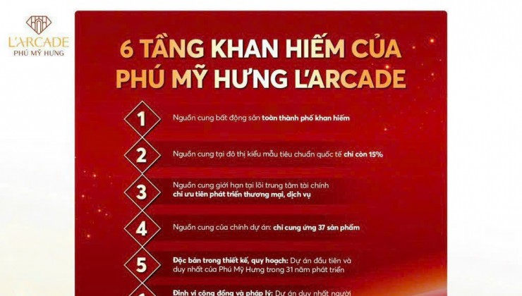 LARCADE PHU MY HUNG Chính thức mở bán. Nhận báo giá 0901323786