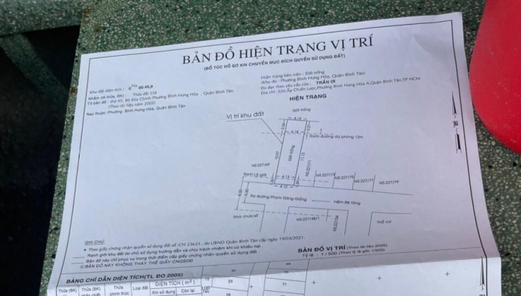 Đất đẹp – giá tốt đi xuất cảnh cần bán gấp lô đất vị trí đắc địa tại quận Bình Tân, TPHCM