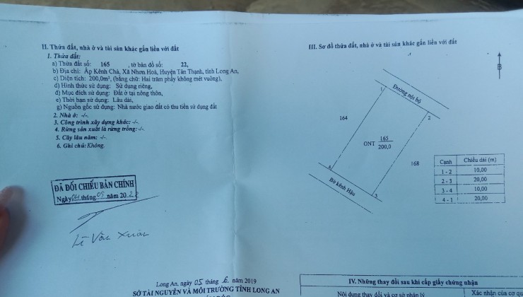 BÁN GẤP LÔ ĐẤT NỀN 400M2 _GIÁ 900 TRIỆU TUYẾN DÂN CƯ XÃ NHƠN HÒA, HUYỆN TÂN THẠNH, LONG AN