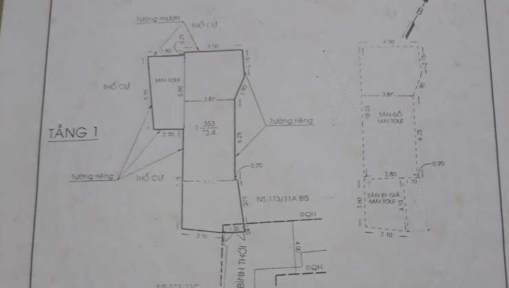 CHÍNH CHỦ BÁN NHÀ ĐƯỜNG BÌNH THỚI - PHƯỜNG 11 - QUẬN 11 Nhà có phòng trọ cho thuê