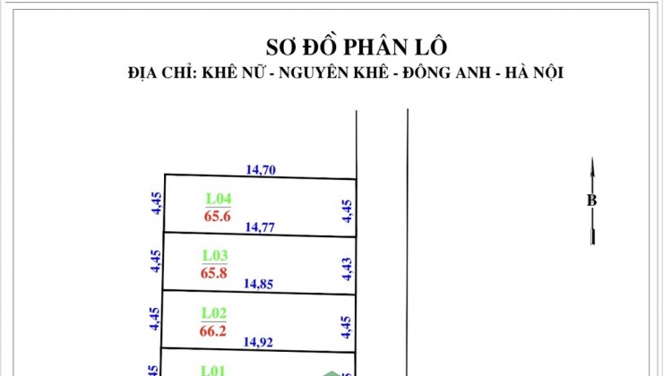 BÁN ĐẤT PHÂN LÔ KHÊ NỮ, NGUYÊN KHÊ, ĐÔNG ANH - GIÁ ĐẦU TƯ 4XTR/M2