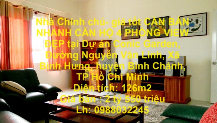 Nhà Chính chủ- giá tốt CẦN BÁN NHANH CĂN HỘ 4 PHÒNG VIEW ĐẸP tại huyện Bình Chánh, TPHCM