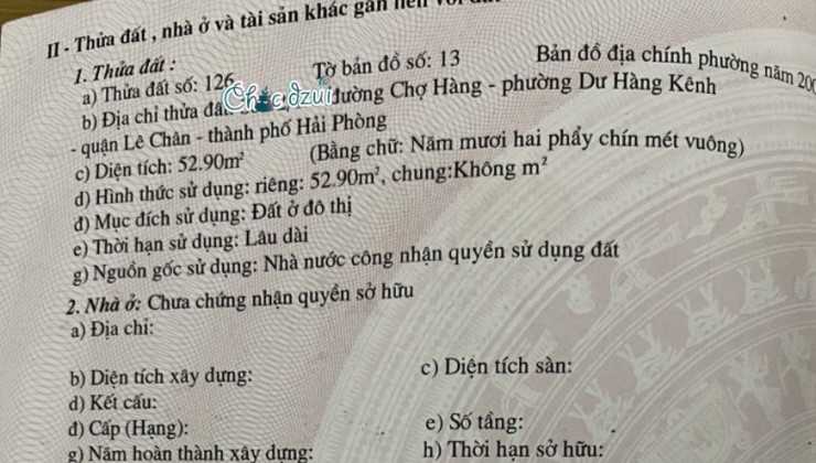 Bán nhà Chợ Hàng Cũ, diện tích 52m 3 tầng có sân cổng riêng, giá rẻ chỉ 1.98 tỉ