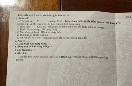 ĐẤT CHÍNH CHỦ - GIÁ TỐT - Vị Trí Đẹp Tại Xã Đạ chais, Huyện Lạc Dương, Lâm Đồng