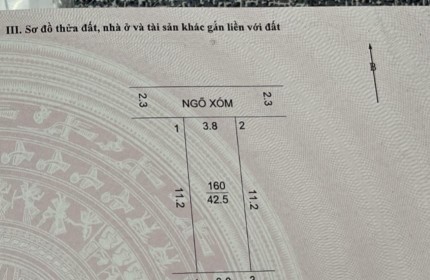 Cc gửi bán 42.5m2, nhỉnh 1 tỷ tí ti, đất xã Đại Yên, Chương Mỹ, HN, giáp TL419