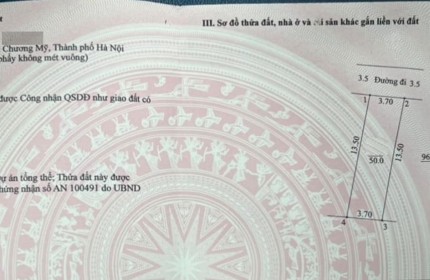 Cc gửi bán 50m2, 1.x tỷ, ĐẤT GIÃN DÂN xã Thuỵ hương, Chương Mỹ, HN, ngõ ô tô tải thông
