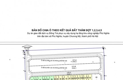 Cc gửi bán thửa đất 120m2, 3x tr/m2 (x tý hon), mt=hậu=8m, ô số 123 DV Đồng Trà, Phú Nghĩa, Chương Mỹ, HN.