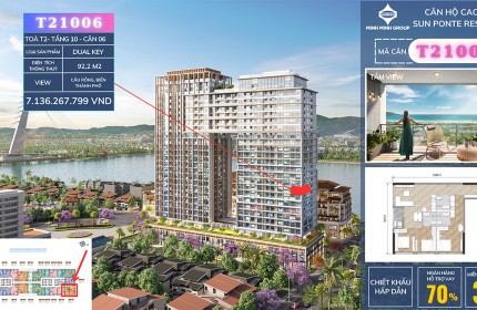 Bán căn hộ góc Dual Key tầng cao view sông Hàn tại Sun Ponte Residence