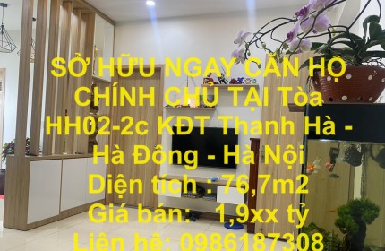 SỞ HỮU NGAY CĂN HỘ CHÍNH CHỦ TẠI Tòa HH02-2c KĐT Thanh Hà -Hà Đông - Hà Nội