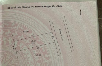 ĐẤU GIÁ XÃ ĐÔNG SƠN - phân lô vỉa hè giá đầu tư 
- diện tích 88,5m sổ vuông đét 
- làn 2 mặt đường liên tỉnh 
-cách ql6 chỉ 500m 
Giá đầu tư liên hệ