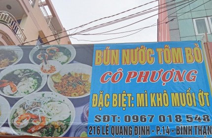 CHÍNH CHỦ CẦN SANG NHƯỢNG QUÁN BÚN NƯỚC CÔ PHƯỢNG TẠI BÌNH THẠNH