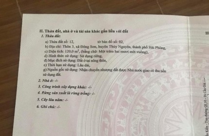 Chính chủ cần bán mảnh đất mặt đường quốc lộ 10 Thôn 3, Đông Sơn, Thủy Nguyên, Hải Phòng.