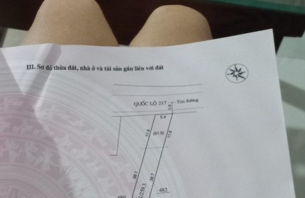 ĐẤT ĐẸP – GIÁ TỐT- CẦN BÁN GẤP LÔ ĐẤT TẠI  QL 217, thôn Sành , Cẩm Ngọc,  Cẩm Thủy, Tỉnh Thanh Hóa