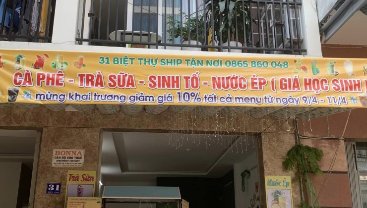 CHÍNH CHỦ SANG NHƯỢNG MẶT BẰNG QUÁN TRÀ SỮA CAFE TẠI 31 BIỆT THỰ, TÂN LẬP, NHA TRANG