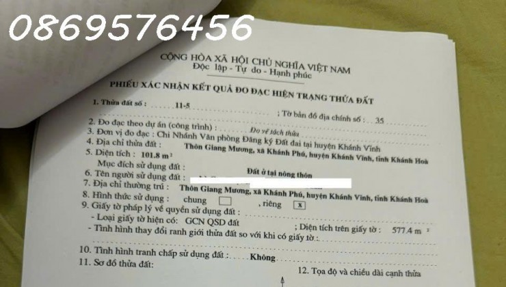 ĐẤT NỀN KHÁNH HOÀ CHỈ 168 TRIỆU CÓ NGAY LÔ ĐÁT Ở NGAY KHU DU LỊCH YANGBAY.