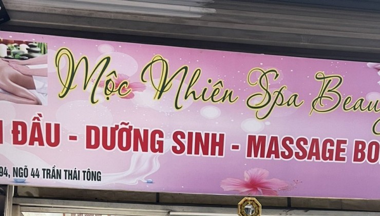 CHÍNH CHỦ SANG NHƯỢNG TIỆM GỘI ĐẦU DƯỠNG SINH, MASSGE TẠI NGÕ 44 TRẦN THÁI TÔNG, PHƯỜNG DỊCH VỌNG HẬU