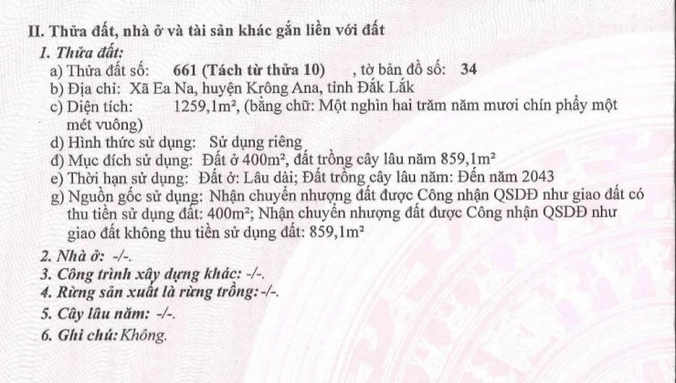 Bán lô đất Quỳnh Ngọc krông ana dt 22 x 58 tc 400m2 dân cư đông đúc cách bmt chỉ 16km lh 0329823795 để xem đất