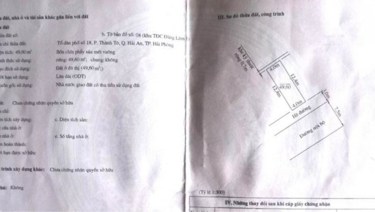 Bán nhà phân lô TĐC Đằng Lâm 50m 4 tầng GIÁ 4.8 tỉ vị trí đẹp ngay sát Trường FPT