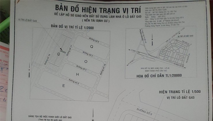 Chính Chủ Bán Nhanh 2 Lô Đất Nền G42 - G43 Đường Số 17  KĐT Mới Hưng Phú, Cái Răng, Cần Thơ