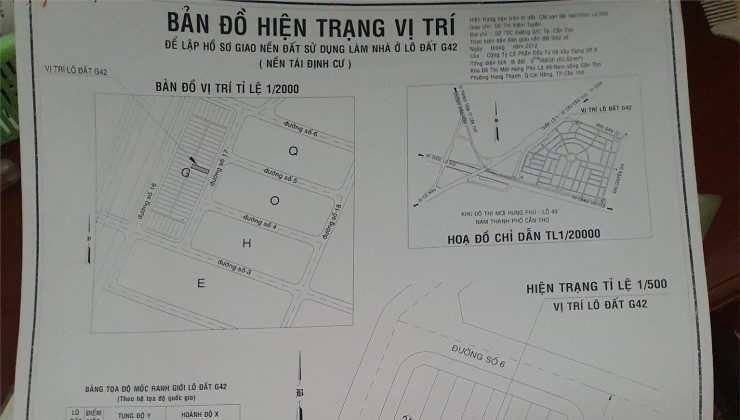 Chính Chủ Cần Bán Nhanh 2 Lô Đất Nền G42 - G43 Đường Số 17 KĐT Mới Hưng Phú, Cái Răng, Cần Thơ