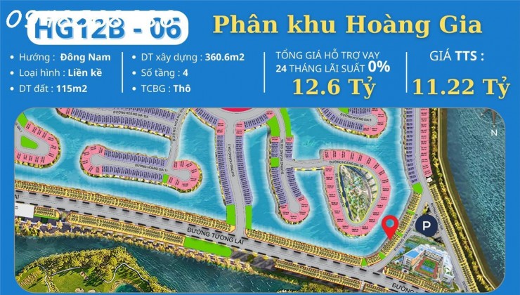 HOT 11,2 tỷ sở hữu ngay căn shop LK 115m tại phân khu hoàng gia VIN VŨ YÊN