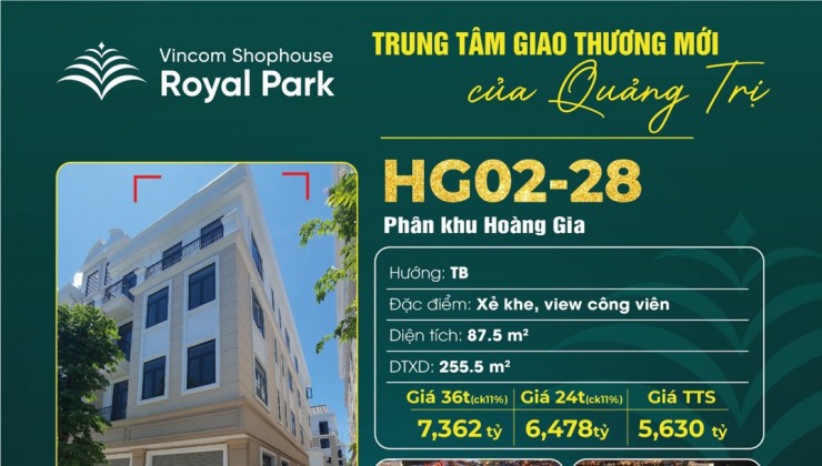 Cơ Hội Vàng: Shophouse Phân Khu Hoàng Gia Full căn 7 Tỷ Đồng – TTS giá còn từ 5xTỷ Đồng!