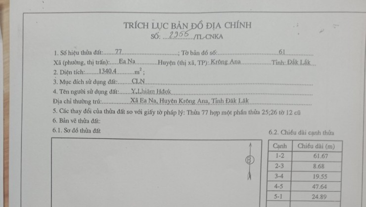 Bán lô đất mặt đường nhựa dt 27 x 58 full hồng lên được thổ cư