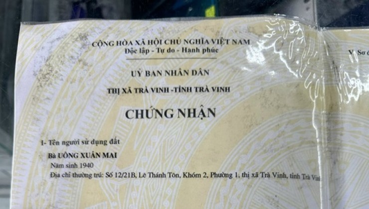 CHÍNH CHỦ Cần Bán Gấp Nhà Trung Tâm TP Trà Vinh Tại Phường 1, TP Trà Vinh - Giá Siêu rẻ