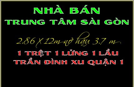 Nhà phố rẻ 1 trệt 1 lửng 1 lầu Trần Đình Xu Quận 1 TP.HCM