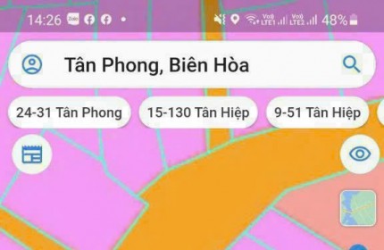 Bán lô đất mặt tiền Hồ Hoà KDC Phúc Hải Tân Phong, gần UBND, chỉ 3tỷ8